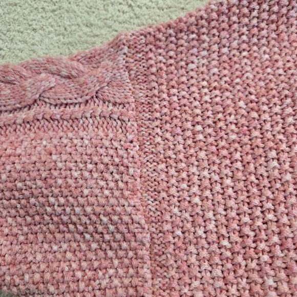 J. Crew Pink Cable Knit Turtleneck Sweater Wool Blend Women's Sz S Oversized - Picture 4 of 10